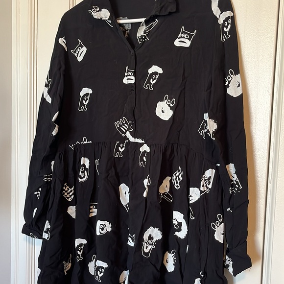 Handmade Screen Printed Mini Dress - Picture 2 of 3